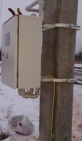 Технические условия выполнялись в Орехово-Зуевском районе. ВРУ 15 КВТ 380 В на столбе.